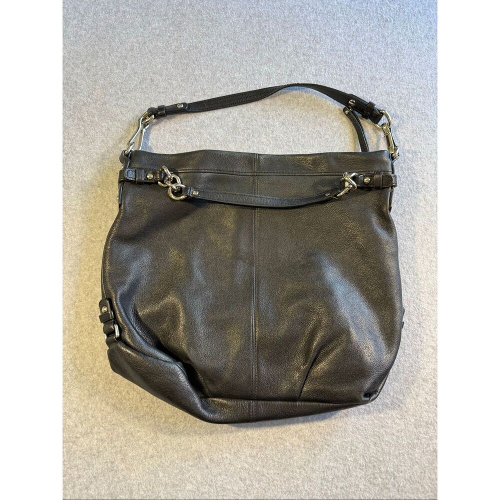 black pebbled leather Coach Brooke hobo bag